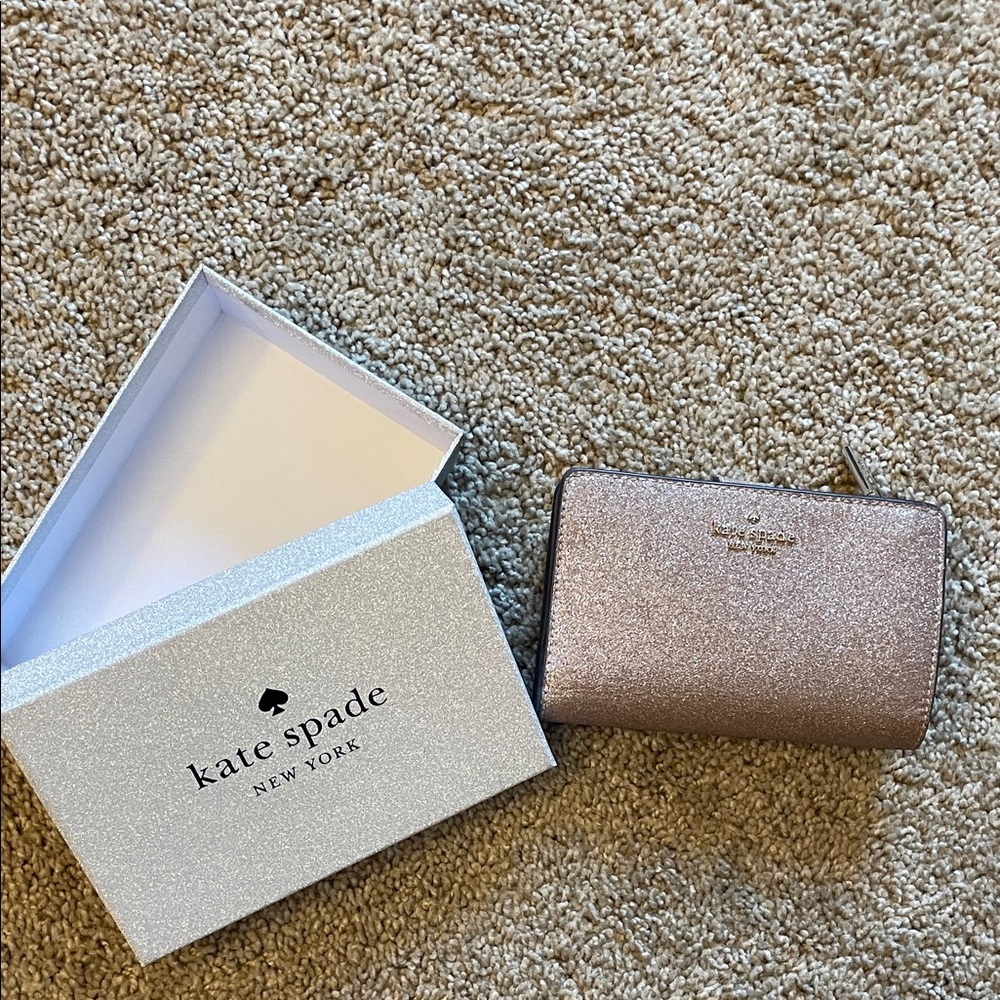 Kate Spade Pink Sparkle Wallet with Box